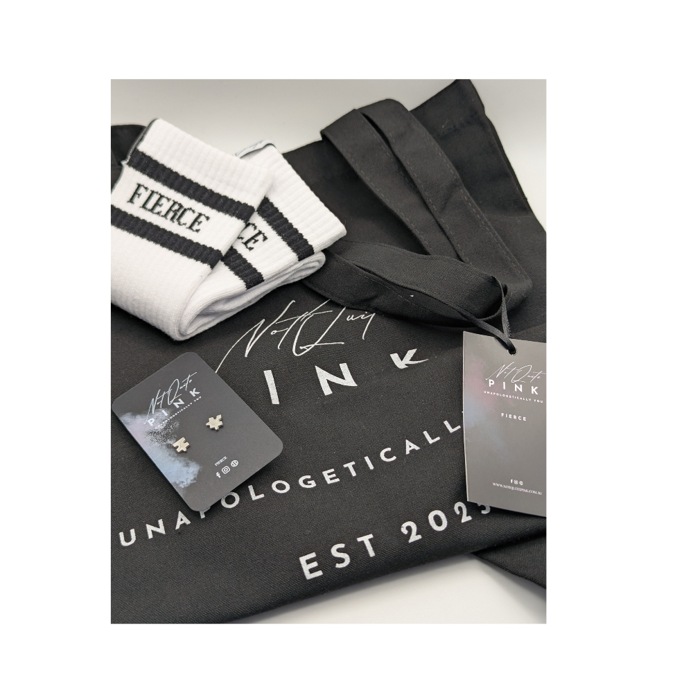 The Power Pack (Fearless Feet FIERCE Crew Socks + Statement Studs + Unapologetically YOU Tote)