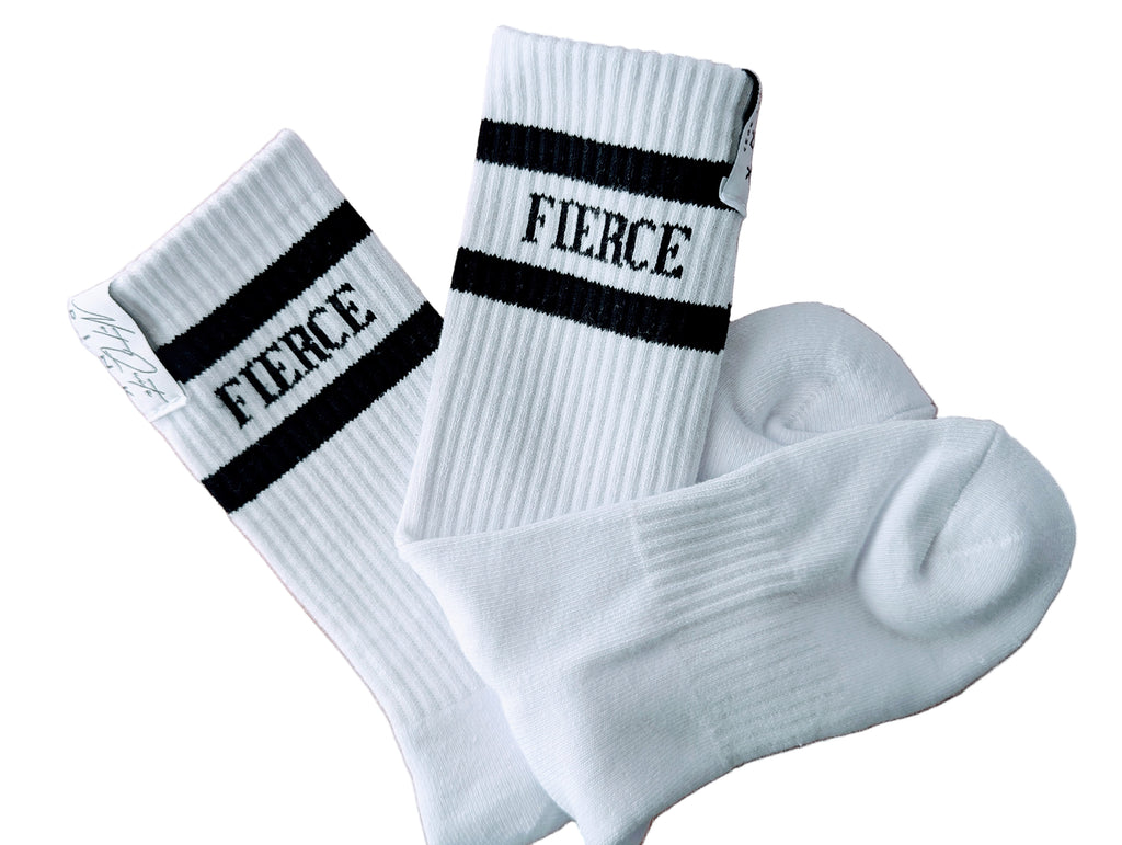 Fearless Feet 'FIERCE' Crew Socks