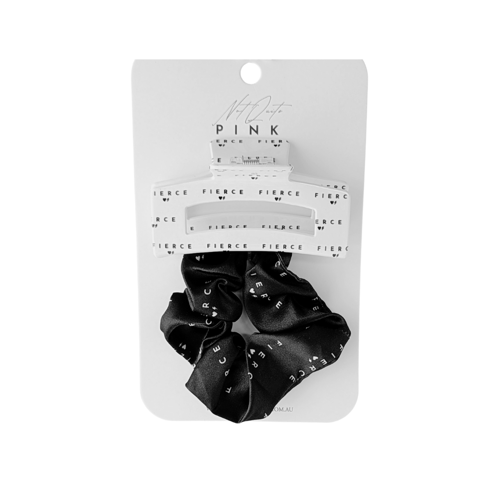 FIERCE – Scrunchie & Claw Clip Set