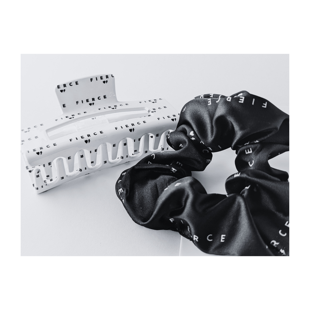 FIERCE – Scrunchie & Claw Clip Set