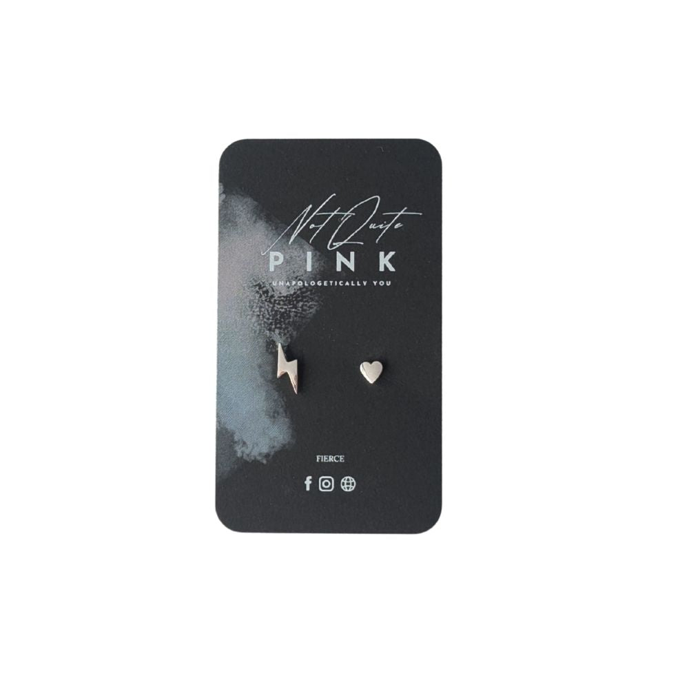 Lightning & Love - Stainless Steel Studs