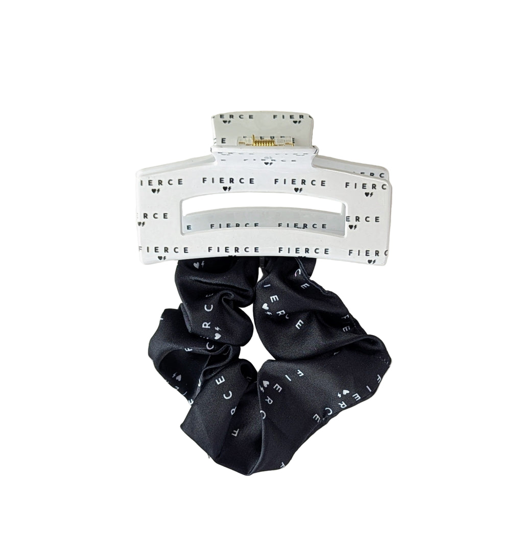 FIERCE – Scrunchie & Claw Clip Set